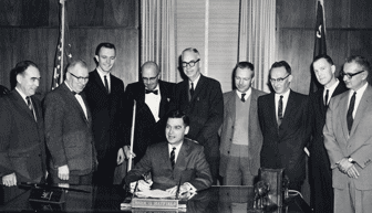 Governor Mark O. Hatfield changes Oregon State College's name to Oregon State University, 1961