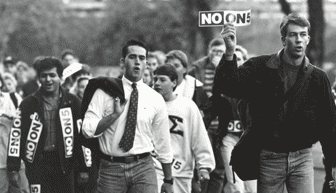 Students protest Ballot Measure 5, fall 1990