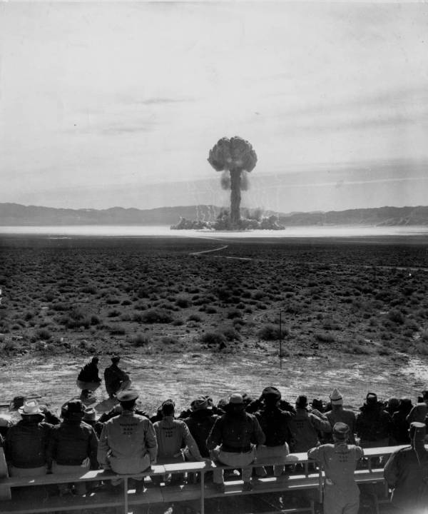 Detonation of an atomic shell by the United States Army, Yucca Flat, Nevada