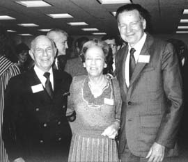 Mr. and Mrs. Milton Harris with OSU President Robert MacVicar, 1983. [OSU Archives, P17, Sec 95:049, Alumni Reunion, Washington D.C. 1983]