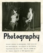 An advertisement for classes in photography being taught through the Physics Department by John Garman and Ed Yunker, ca. 1925. (P 096:068)