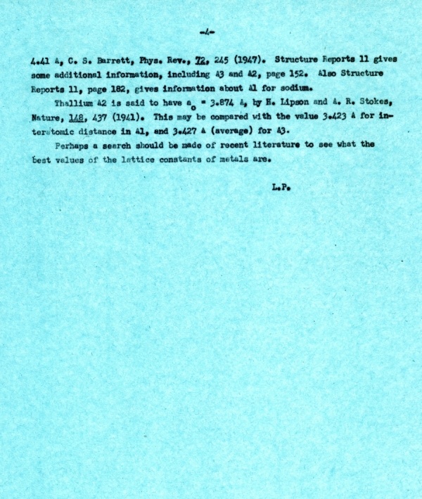Letter from Linus Pauling to Fred Ewing. Page 4. May 19, 1954