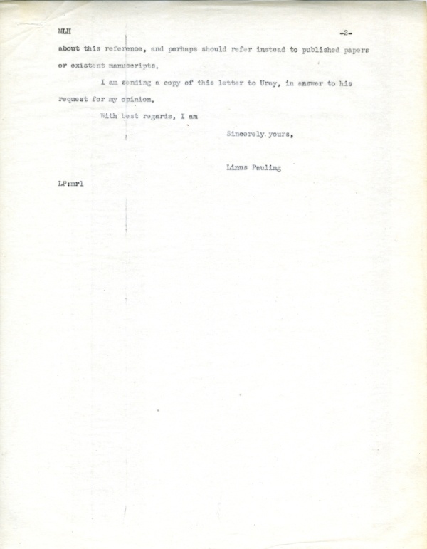 Letter from Linus Pauling to Maurice Huggins. Page 3. March 23, 1937