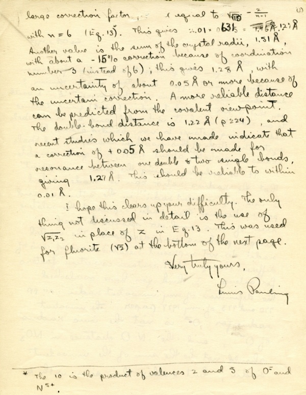 Letter from Linus Pauling to Charles W. Stillwell. Page 2. October 2, 1934