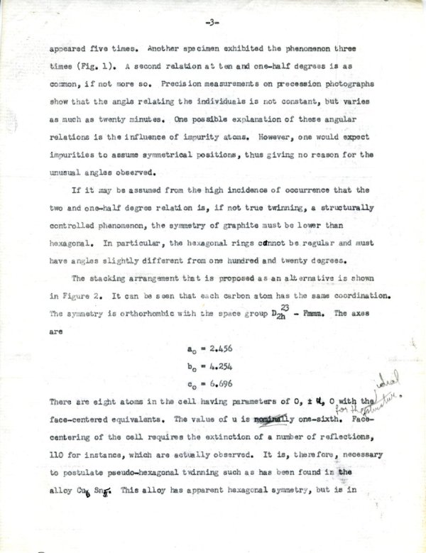 "The Problem of the Graphite Structure." Page 3. March 18, 1949