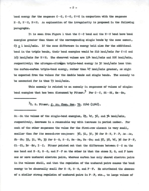 "The Carbon-Carbon Triple Bond and the Nitrogen-Nitrogen Triple Bond." Page 2. February 2, 1961