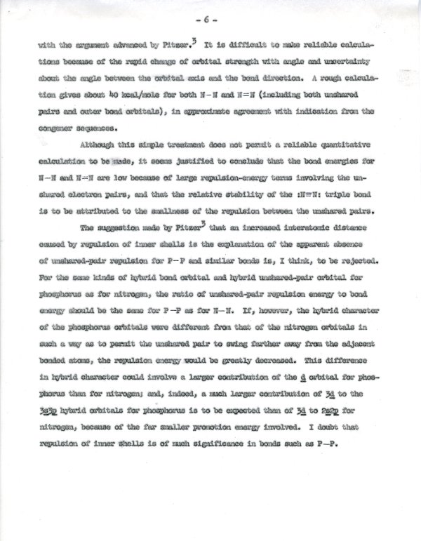 "The Carbon-Carbon Triple Bond and the Nitrogen-Nitrogen Triple Bond." Page 6. February 2, 1961