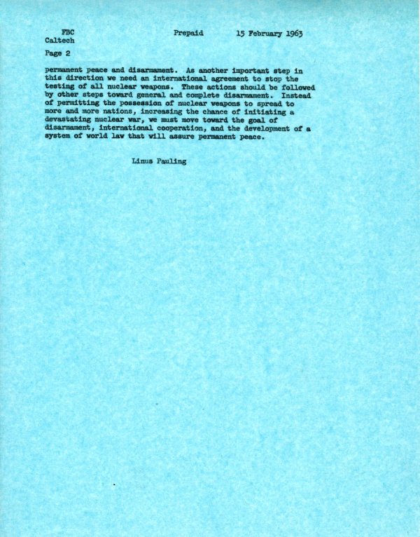 Typescript re: Ulbricht proposal. Page 2. February 15, 1963
