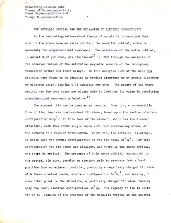 "The Resonating-Valence-Bond Theory of Superconductivity: Crest Superconductors and Trough Superconductors." Page 5. March 6, 1968