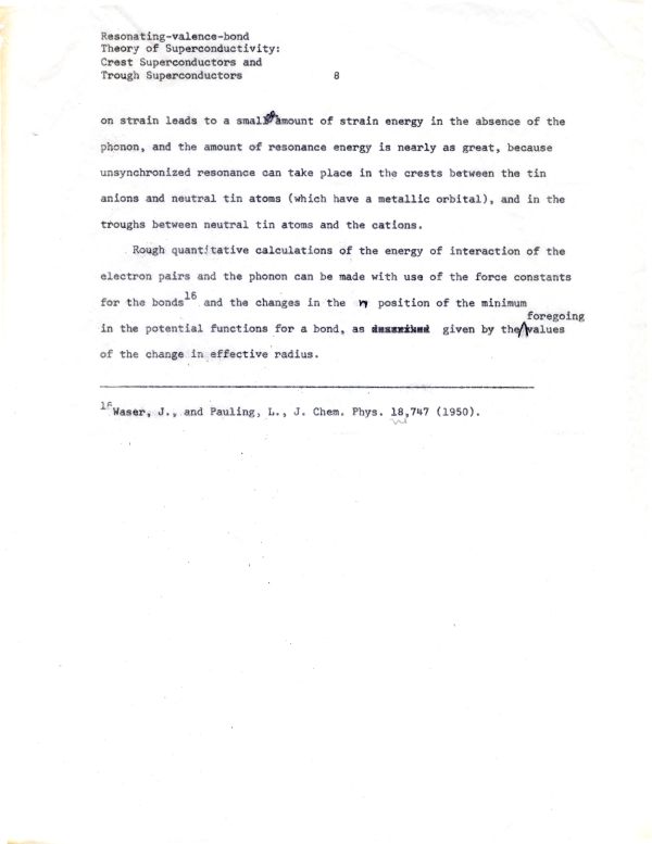 "The Resonating-Valence-Bond Theory of Superconductivity: Crest Superconductors and Trough Superconductors." Page 8. March 6, 1968