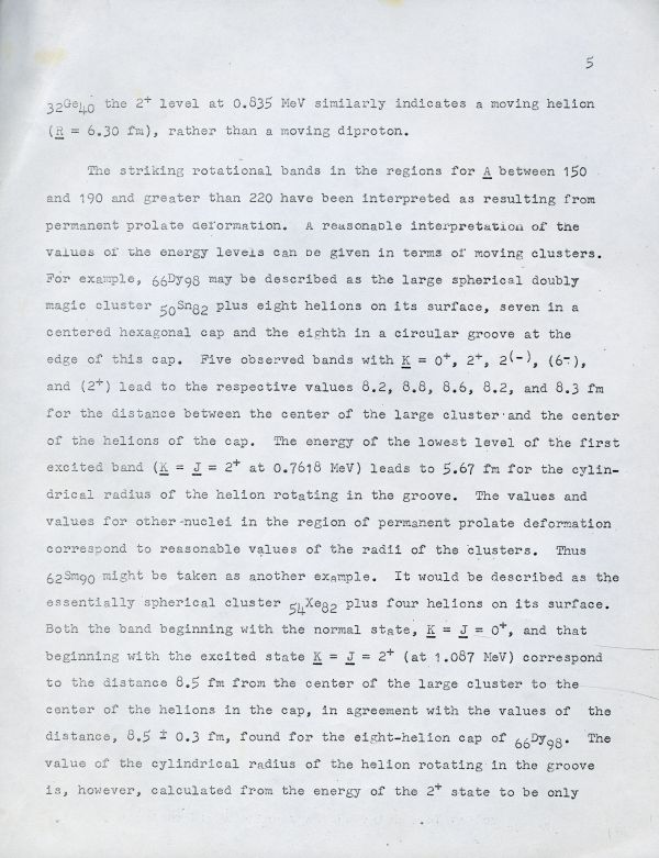 "Orbiting Clusters in Atomic Nuclei" Page 6. August 28, 1969
