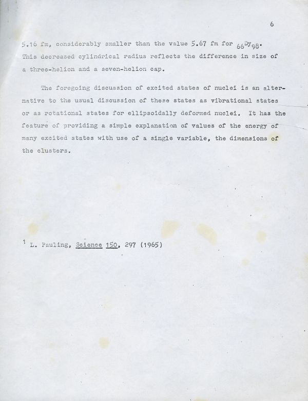 "Orbiting Clusters in Atomic Nuclei" Page 7. August 28, 1969