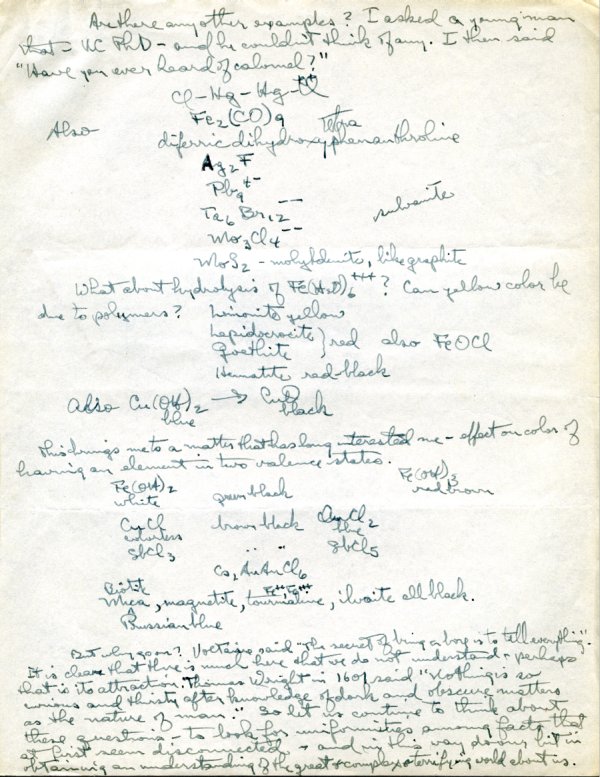 "Bonds Between Metal Atoms in Metallic and Non-Metallic Substances." Page 2. February 18, 1946