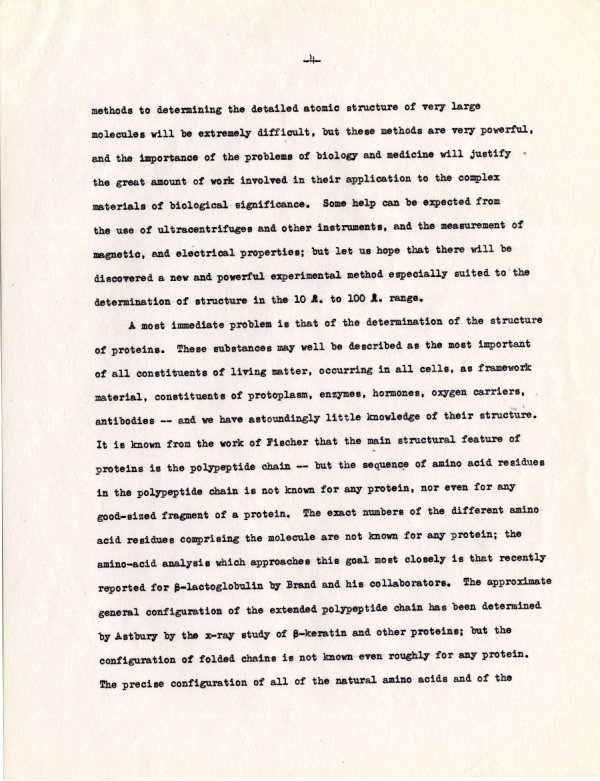 "The Influence of Molecular Structure on Biological Activity." Page 4. June 19, 1946