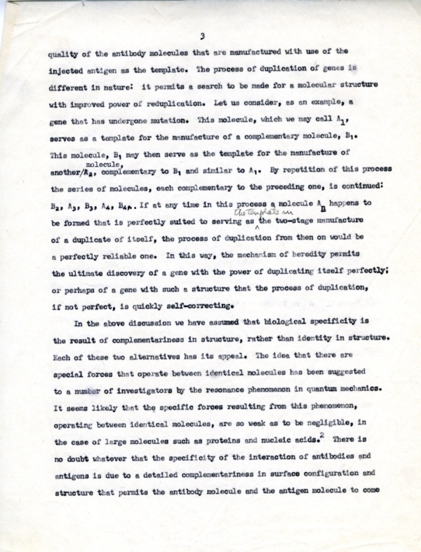 "The Future of Enzyme Research." Typescript - Page 3. November 1, 1955