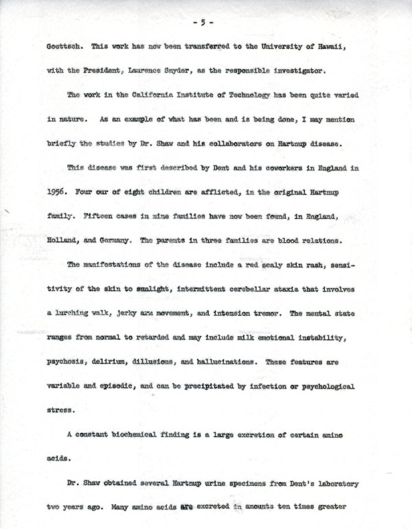 "Chemistry of Mental Disease." Page 5. February 13, 1962
