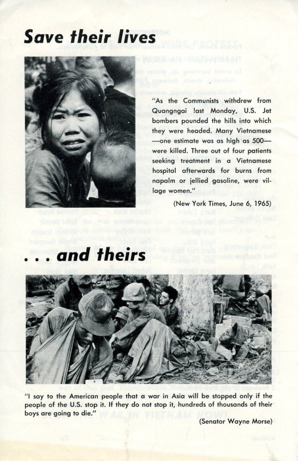Flyer: 5th Avenue Vietnam Peace Parade and Rally. Page 3. March 26, 1966