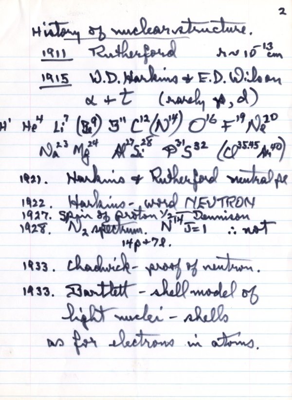 "Geometric Factors in Nuclear Structure: The Close-Packed Spheron Theory and the Shell Model of Nuclei." Page 2. April 18, 1967