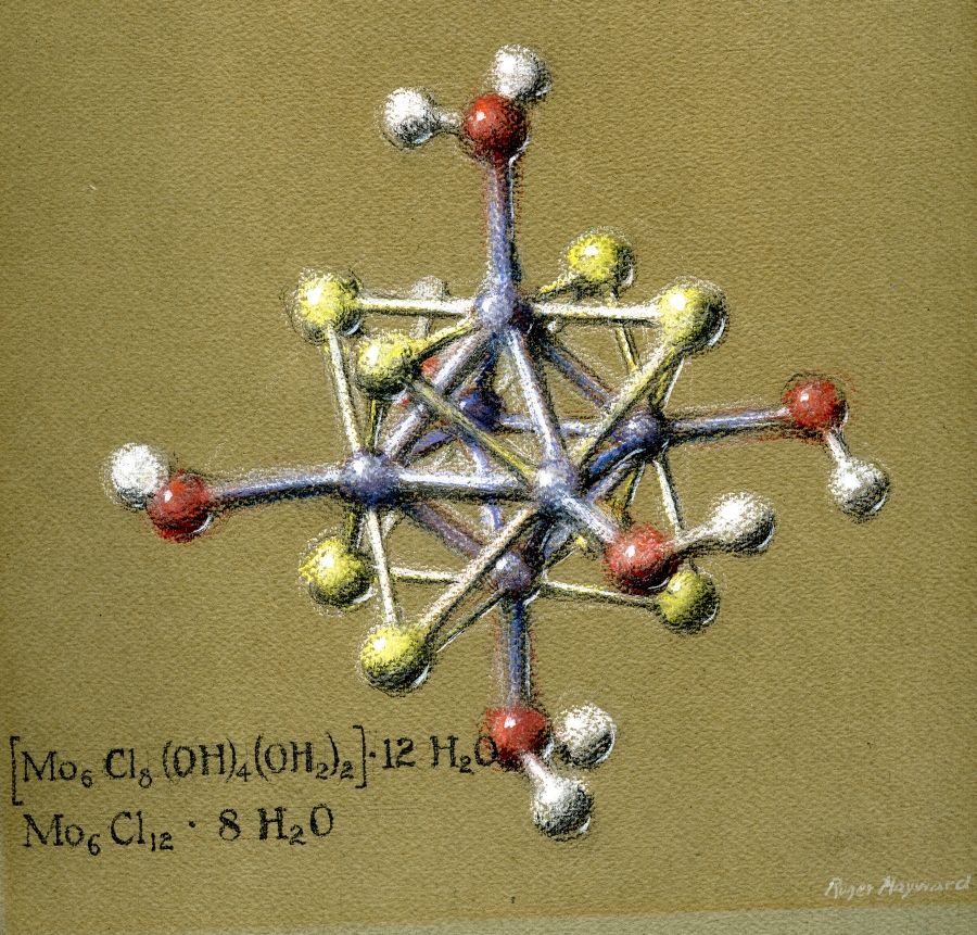 Pastel drawing of a compound of Molybdenum Dichloride.