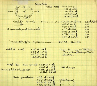 Notes re: Formic acid. Page 245. 1933