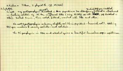 Notes re: metal porphyrins experiments. Page 42. July 9, 1935