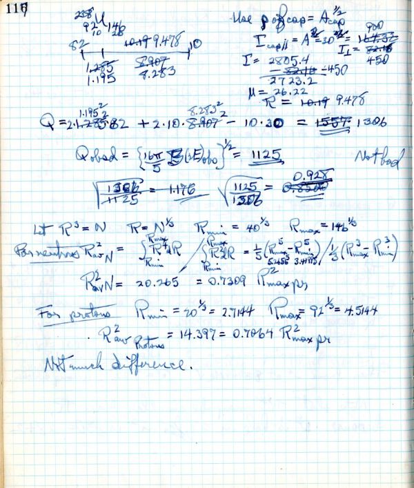 Notes re: "Electric Quadrupole Moment." Page 117. November 23, 1969