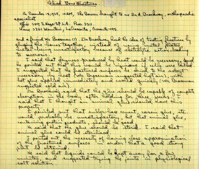 Notes re: Glued Bone Fractures. Page 6. December 15, 1938