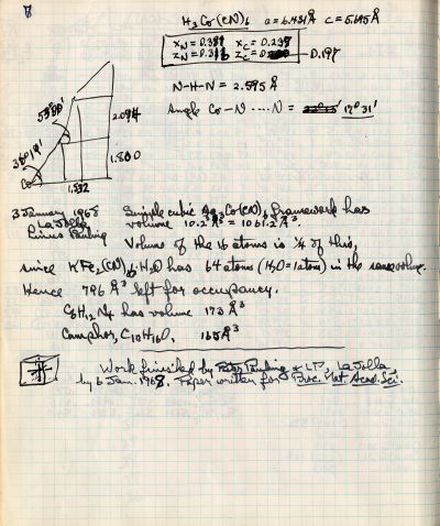 Notes re: Structure of H3Co(CN)6 and Ag3Co(CN)6. Page 6. December 31, 1967