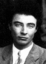 Portrait of J. Robert Oppenheimer.