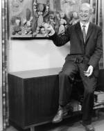 Linus Pauling, seated in his office at the Norman W. Church Laboratory for Chemical Biology, California Institute of Technology.