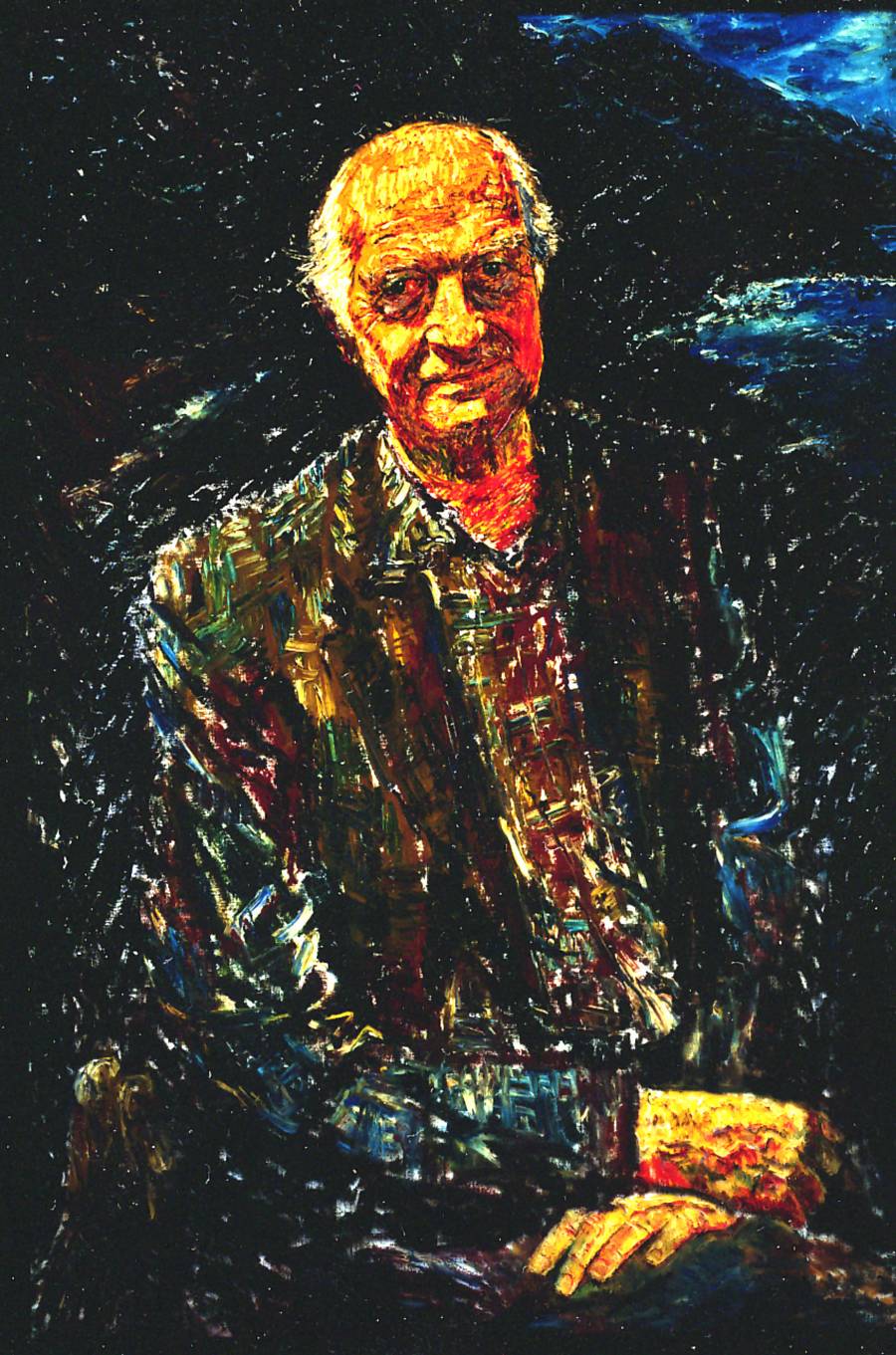 Oil painting of Linus Pauling.