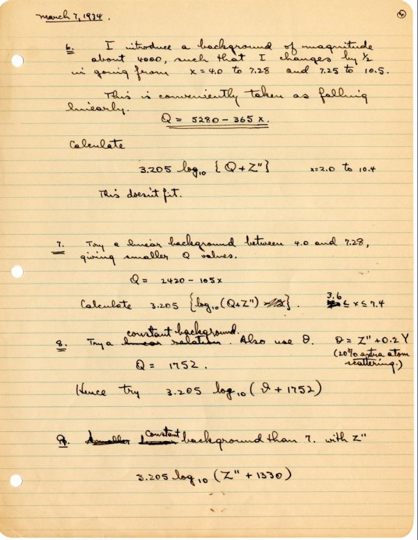 "Microphotometer Record – Benzene" Page 4. March 5, 1934