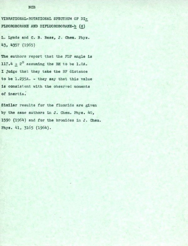 Notes re: "Theoretical Investigation of Oxonimum Ion." Page 2. January 12, 1965