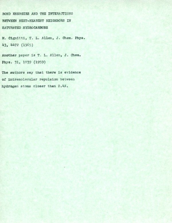 Notes re: "Theoretical Investigation of Oxonimum Ion." Page 3. January 12, 1965