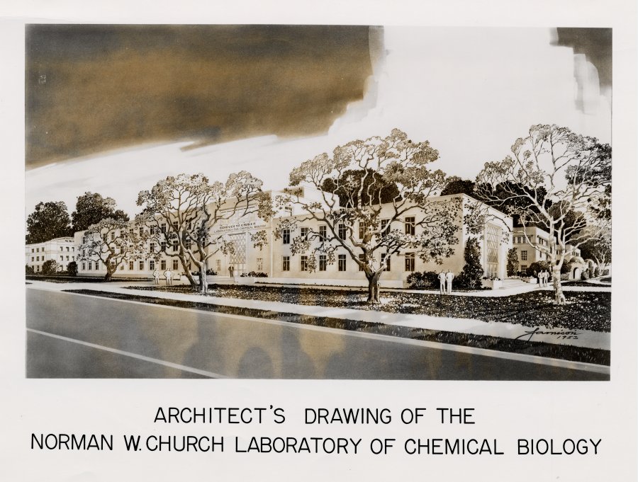 Architectural rendering of the Norwan W. Church Laboratory of Chemical Biology, California Institute of Technology.