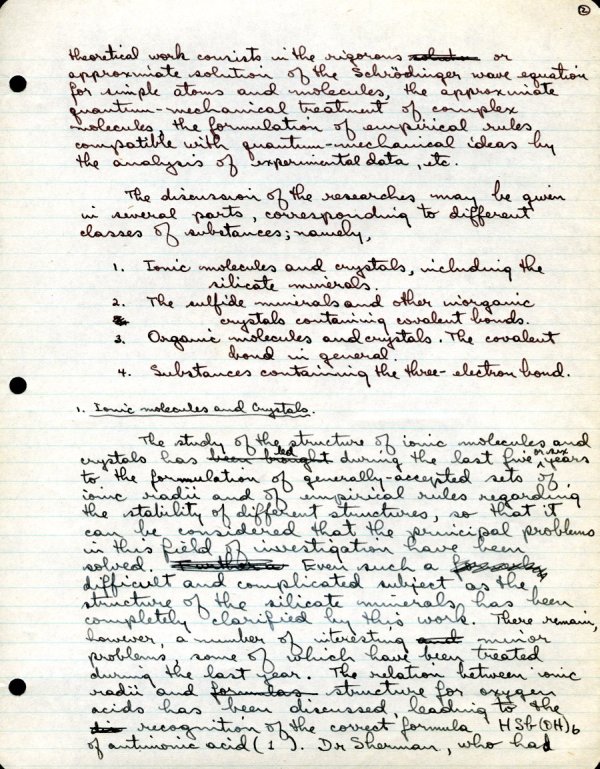 "Report on Research Supported by Rockefeller Fund, July 1, 1932 - July 1, 1933." Page 2. July 1, 1933