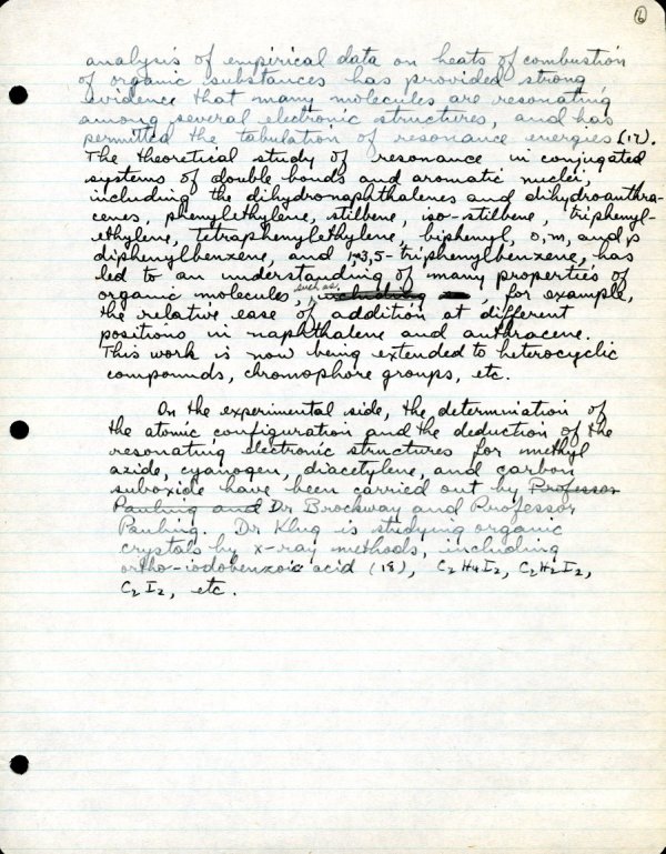 "Report on Research Supported by Rockefeller Fund, July 1, 1932 - July 1, 1933." Page 6. July 1, 1933