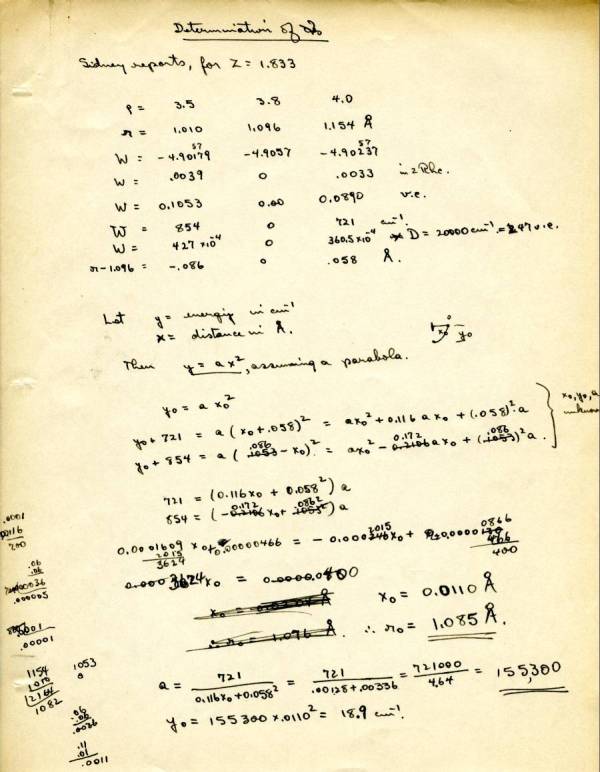 "The Normal State of the Helium Molecule Ions He2+ and He2++." Notes. 1932 - 1934