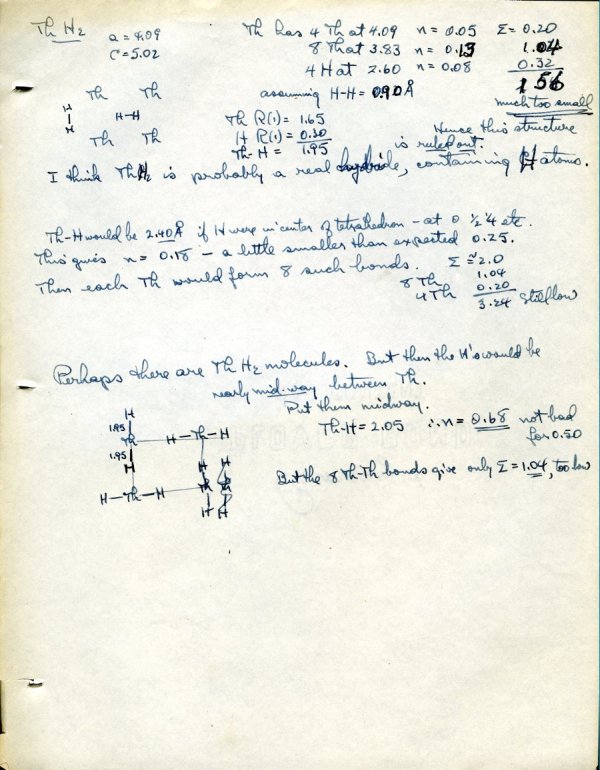 Notes re: compounds of Uranium and Thallium. Page 6. August 9, 1949