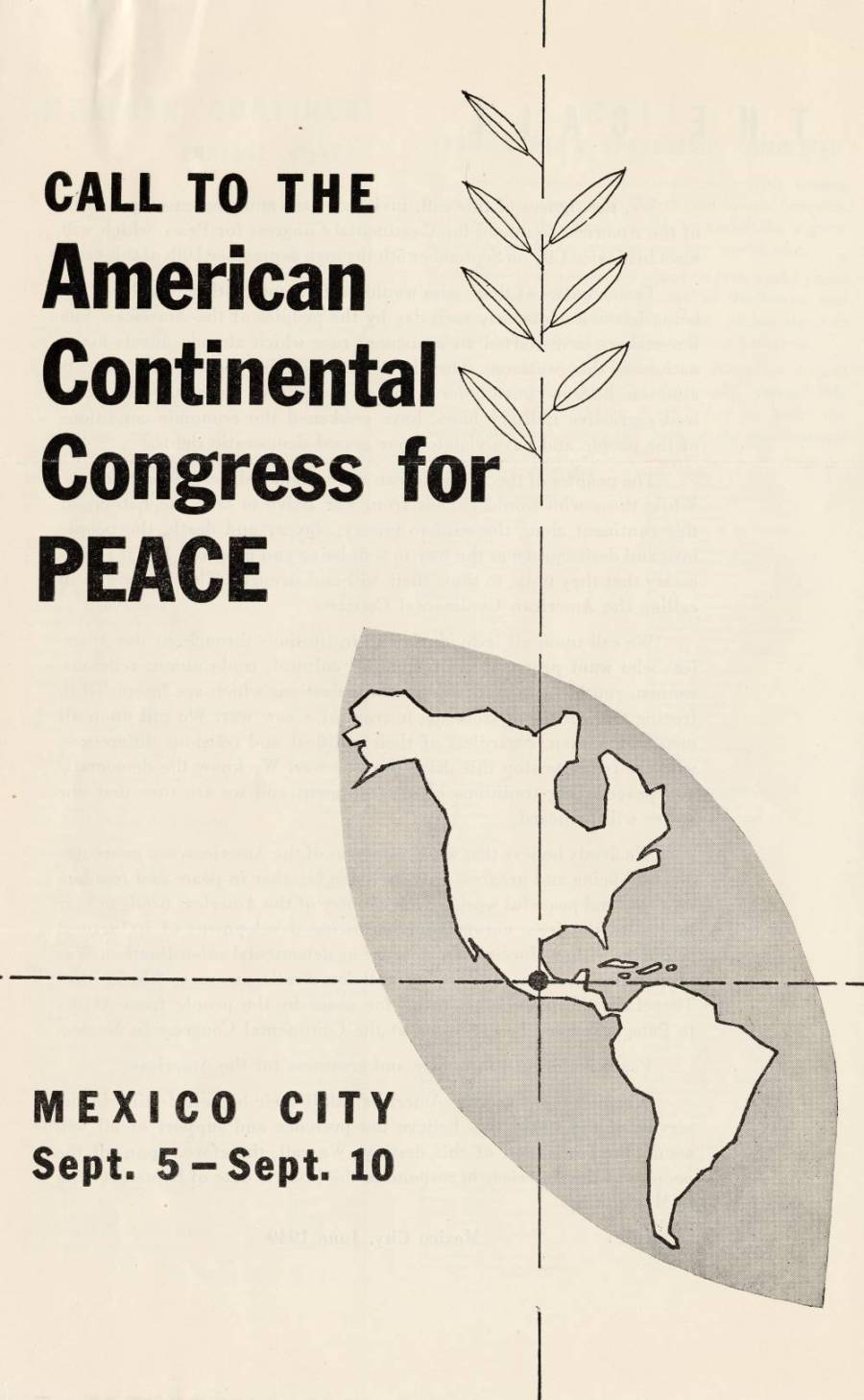 "Call to the American Continental Congress for Peace."