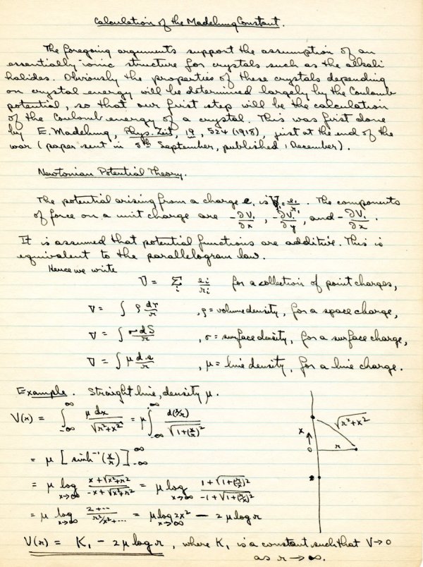 Lecture Notes: The Structure of Ionic Crystals Page 5. 1931