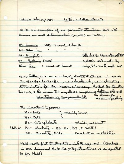 Examinations, Manuscript Lecture Notes: Crystal Structure, Ch 157a, Ch 157b, Fall 1934 - Winter 1935. 1935 Notes - Page 4. 1932 - 1935