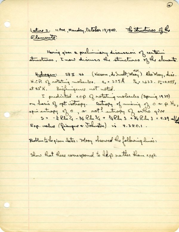 Lecture notes for the class "The Structure of Crystals," Ch 227a, California Institute of Technology. Page 4. September 23 - November 12, 1940