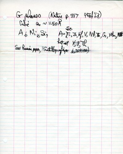Notes re: G Phases Page 1. February 9, 1963