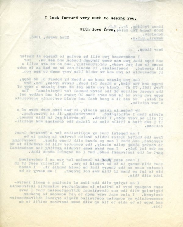 Letter from Peter Pauling to Linus Pauling, Jr. Page 2. March 22, 1963