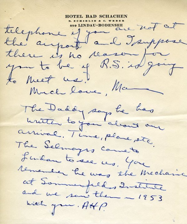 Letter from Ava Helen Pauling to Peter Pauling. Page 3. July 1, 1964