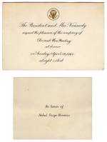 Invitation to a White House dinner held in honor of U.S. Nobel Prize Winners.