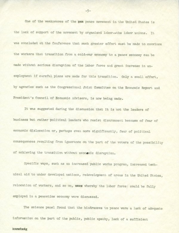 "Your Family's Stake in Disarmament: A Women's Conference." Page 5. April 23, 1960