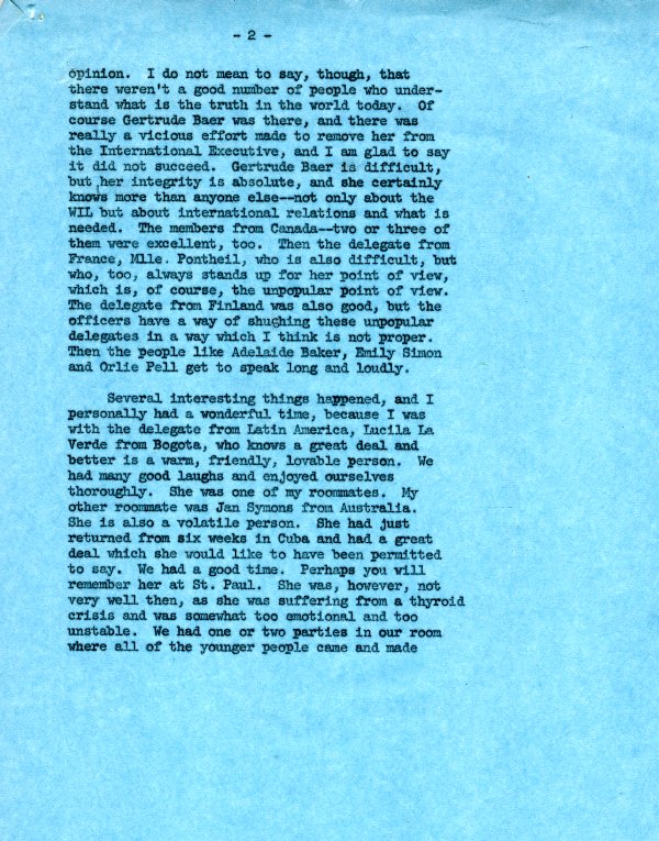 Letter from Ava Helen Pauling to Virginia Durr. Page 2. July 18, 1962