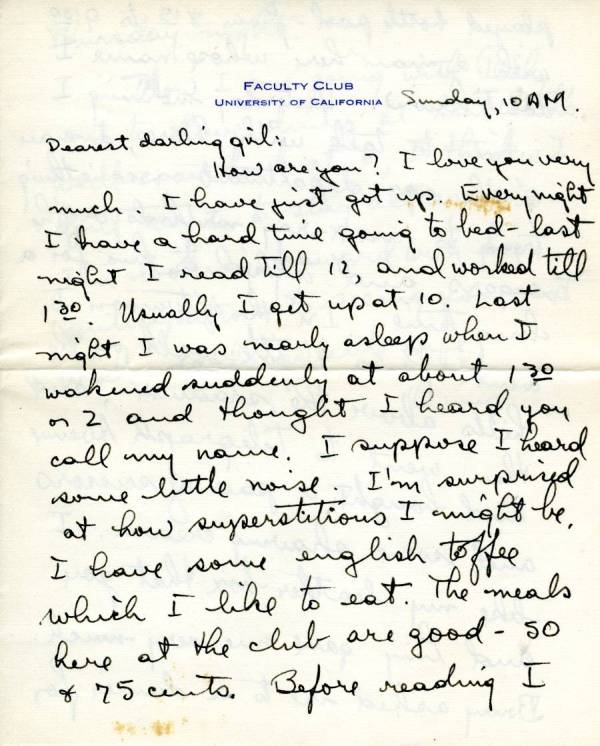 Letter from Linus Pauling to Ava Helen Pauling. Page 1. April 5, 1931
